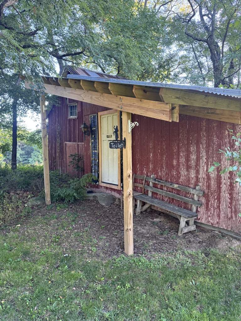 Barn event bathroom entrance