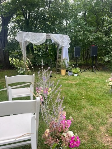 A garden ceremony setting