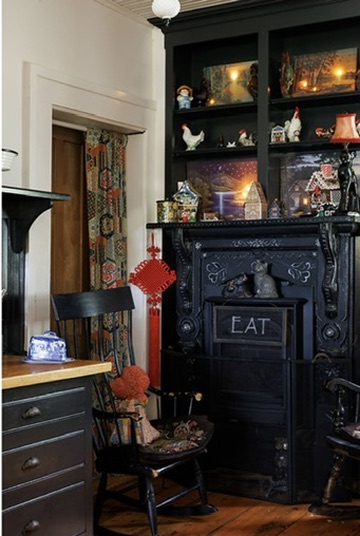 Kitchen cabinetry and an antique stove