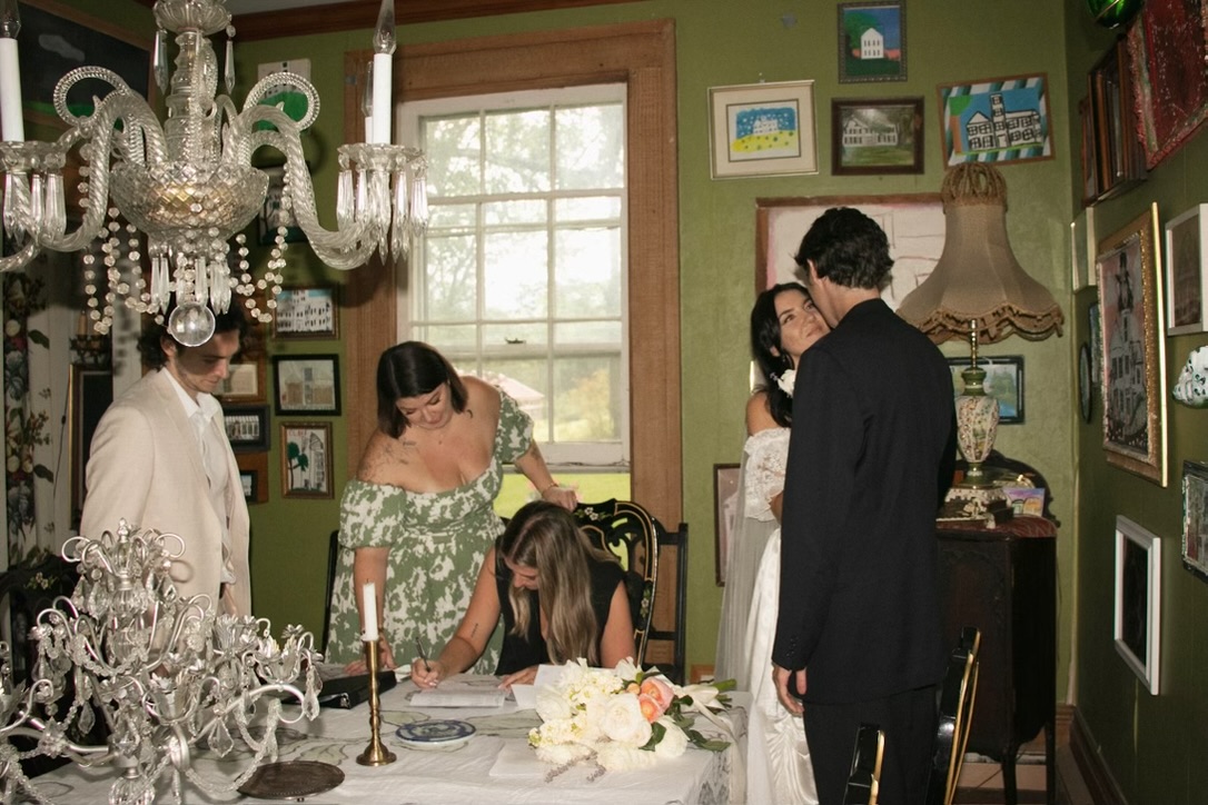Wedding gathering in the dining room